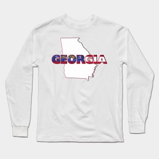 Georgia Colored State Letters Long Sleeve T-Shirt